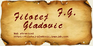 Filotej Gladović vizit kartica